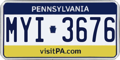 PA license plate MYI3676