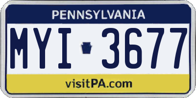 PA license plate MYI3677