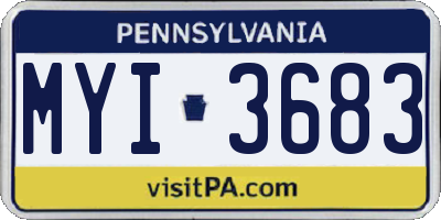 PA license plate MYI3683