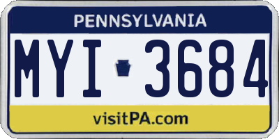 PA license plate MYI3684