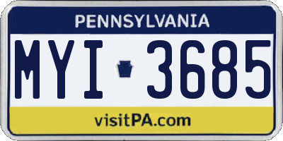 PA license plate MYI3685
