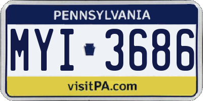 PA license plate MYI3686