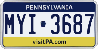 PA license plate MYI3687