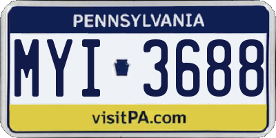 PA license plate MYI3688