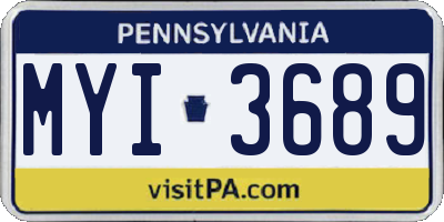 PA license plate MYI3689