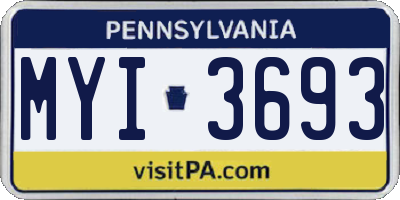 PA license plate MYI3693