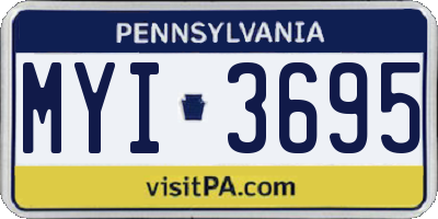 PA license plate MYI3695