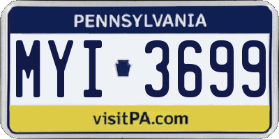 PA license plate MYI3699
