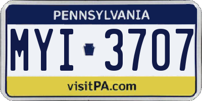 PA license plate MYI3707