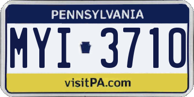 PA license plate MYI3710