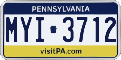 PA license plate MYI3712