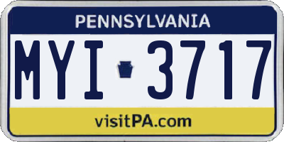 PA license plate MYI3717