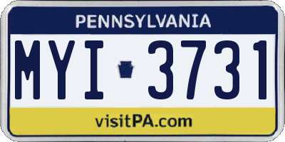 PA license plate MYI3731