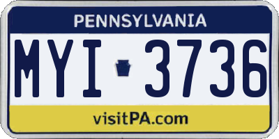 PA license plate MYI3736