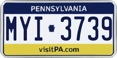 PA license plate MYI3739