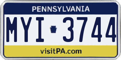 PA license plate MYI3744