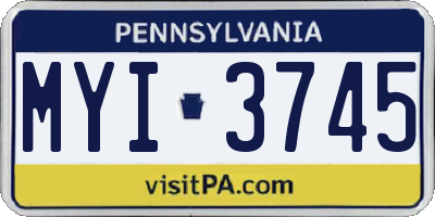PA license plate MYI3745