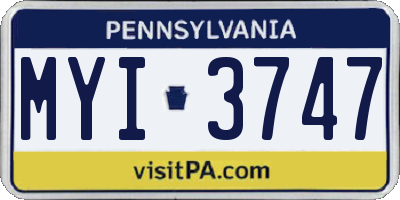 PA license plate MYI3747