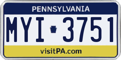 PA license plate MYI3751