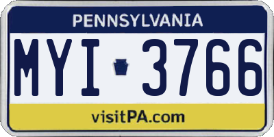 PA license plate MYI3766