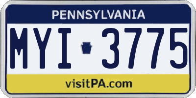 PA license plate MYI3775