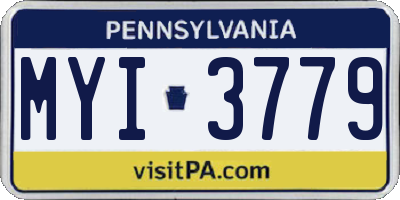 PA license plate MYI3779