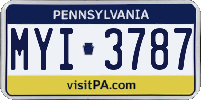 PA license plate MYI3787