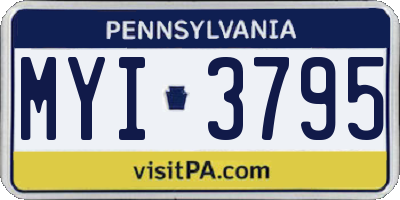 PA license plate MYI3795