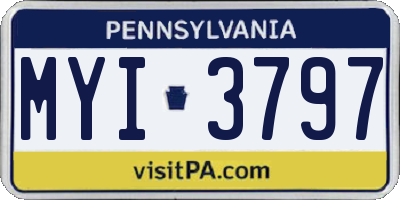 PA license plate MYI3797