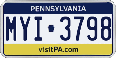 PA license plate MYI3798