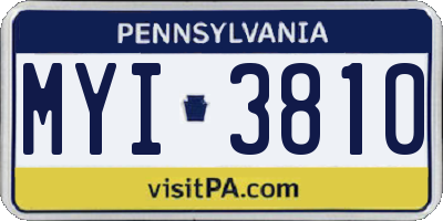 PA license plate MYI3810