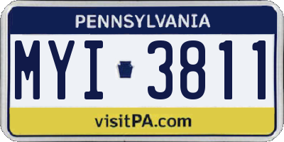 PA license plate MYI3811