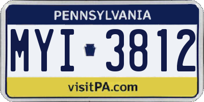 PA license plate MYI3812