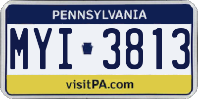 PA license plate MYI3813