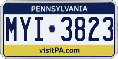 PA license plate MYI3823