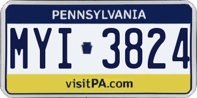 PA license plate MYI3824