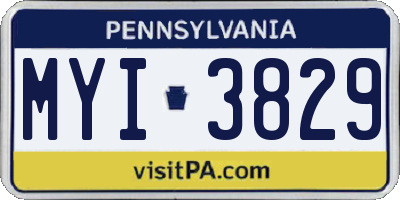 PA license plate MYI3829