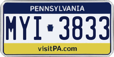 PA license plate MYI3833