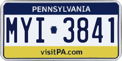 PA license plate MYI3841