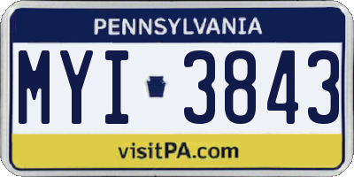 PA license plate MYI3843