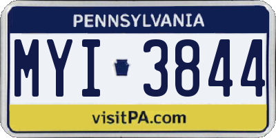 PA license plate MYI3844