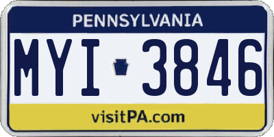 PA license plate MYI3846