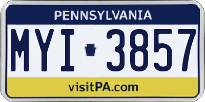 PA license plate MYI3857