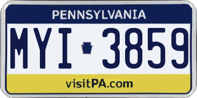PA license plate MYI3859
