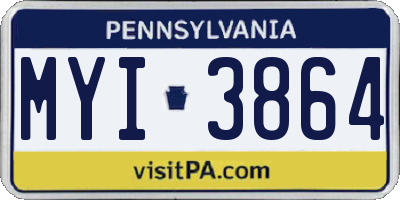 PA license plate MYI3864