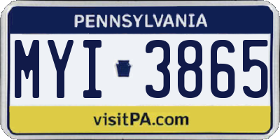 PA license plate MYI3865