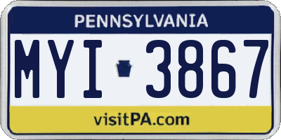 PA license plate MYI3867