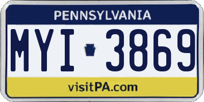 PA license plate MYI3869