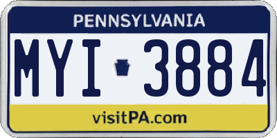 PA license plate MYI3884