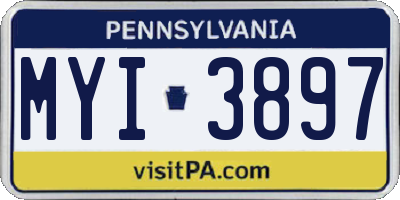 PA license plate MYI3897